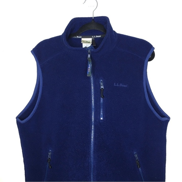Vintage L.L. Bean Men’s Fleece Full Zip Vest Synchilla Blue - Picture 3 of 11